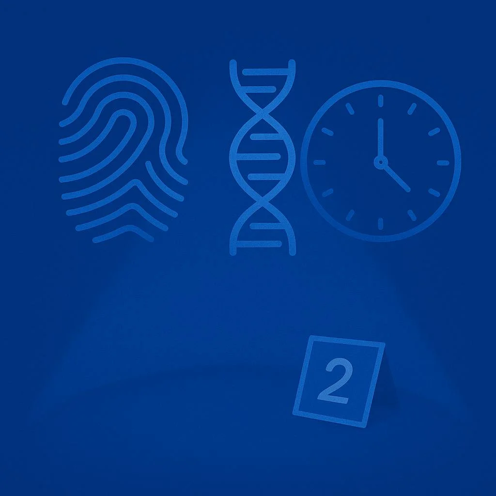 Santa Ana murder and manslaughter defense attorney analyzing forensic evidence including DNA, fingerprints, and crime scene details.